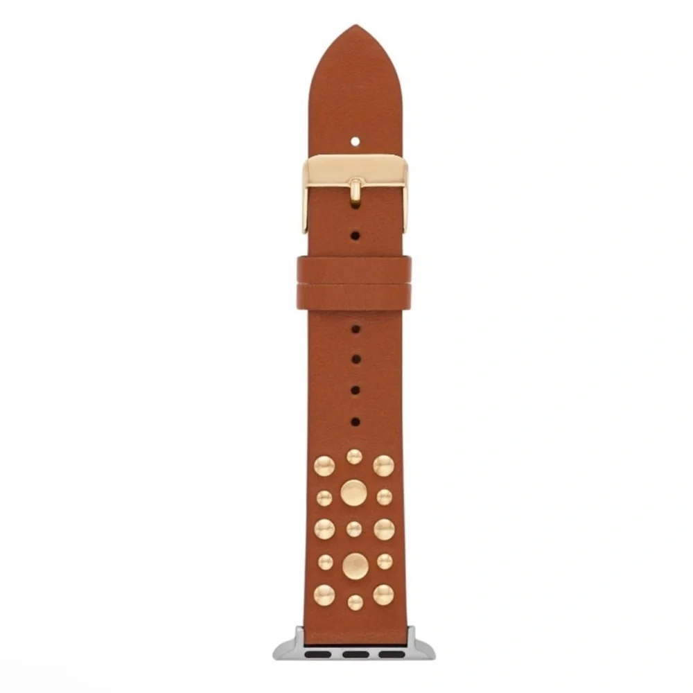 2-American Exchange Ladies Metal Strap/Interchangeable Brown Vegan Leather band